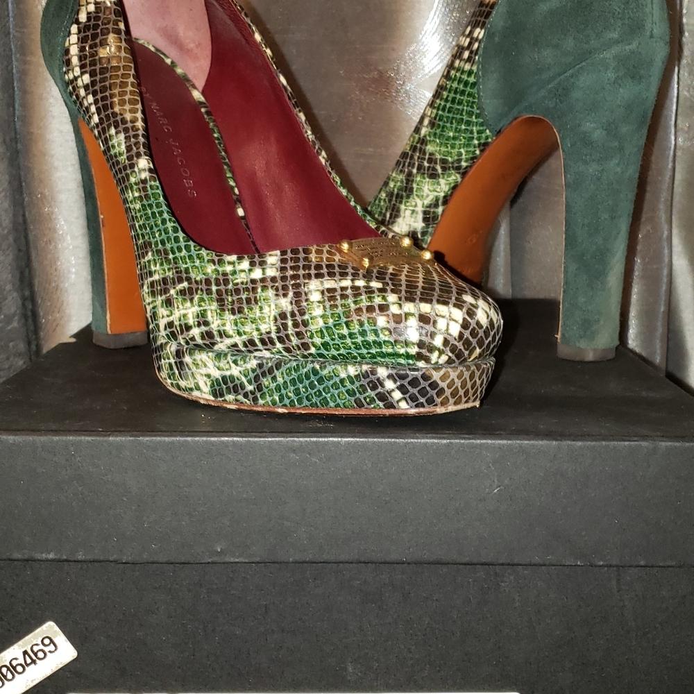 Marc By Marc Jacobs Suede/Python Print Pumps - image 3